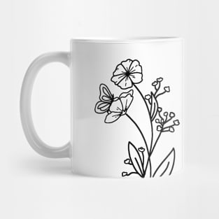 Flowers with Butterfly Minimal Apparel Mug